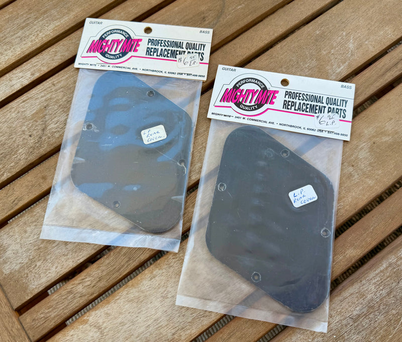 NOS Mighty Mite MM5502 Les Paul Rear Cavity Covers - Black, Set of 2
