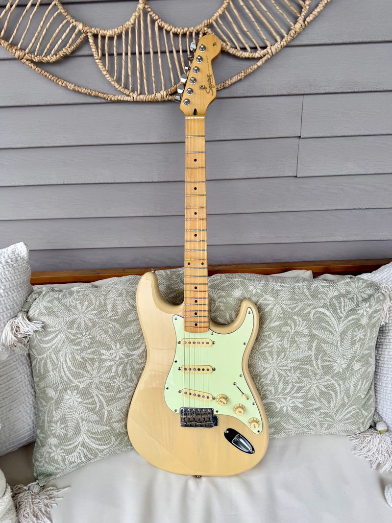 1996 Squier Pro Tone Stratocaster with Maple Fretboard Vintage Blonde—Excellent Condition!