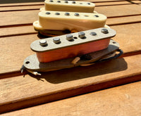 Proper Pickups '64 Closetcaster Handwound Stratocaster Pickup Set w/ Treble Bleed & PIO Capacitor—Vintage White
