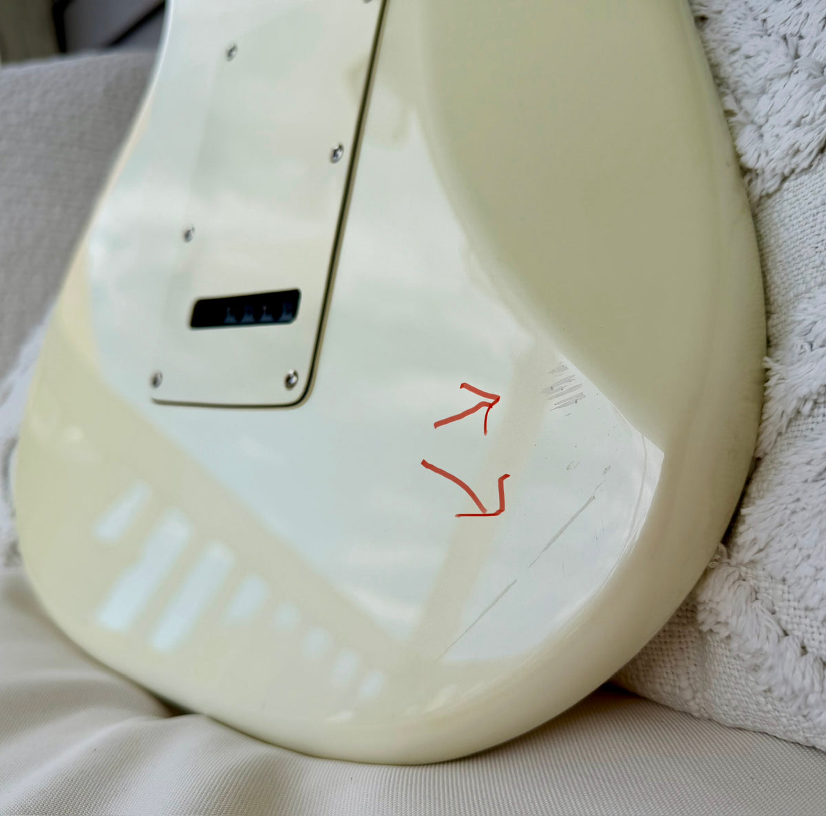 2007 Squier Deluxe Stratocaster - Pearl White Metallic, Duncan Designed Pickups