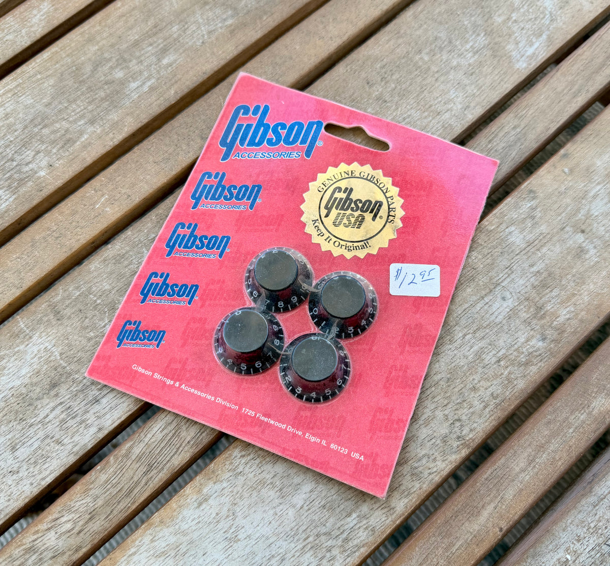 1990s Gibson HK-010 Black Top Hat Knobs NOS Sealed Original Package - Set of 4!