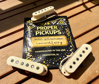 Proper Pickups '64 Closetcaster Handwound Stratocaster Pickup Set w/ Treble Bleed & PIO Capacitor—Vintage White