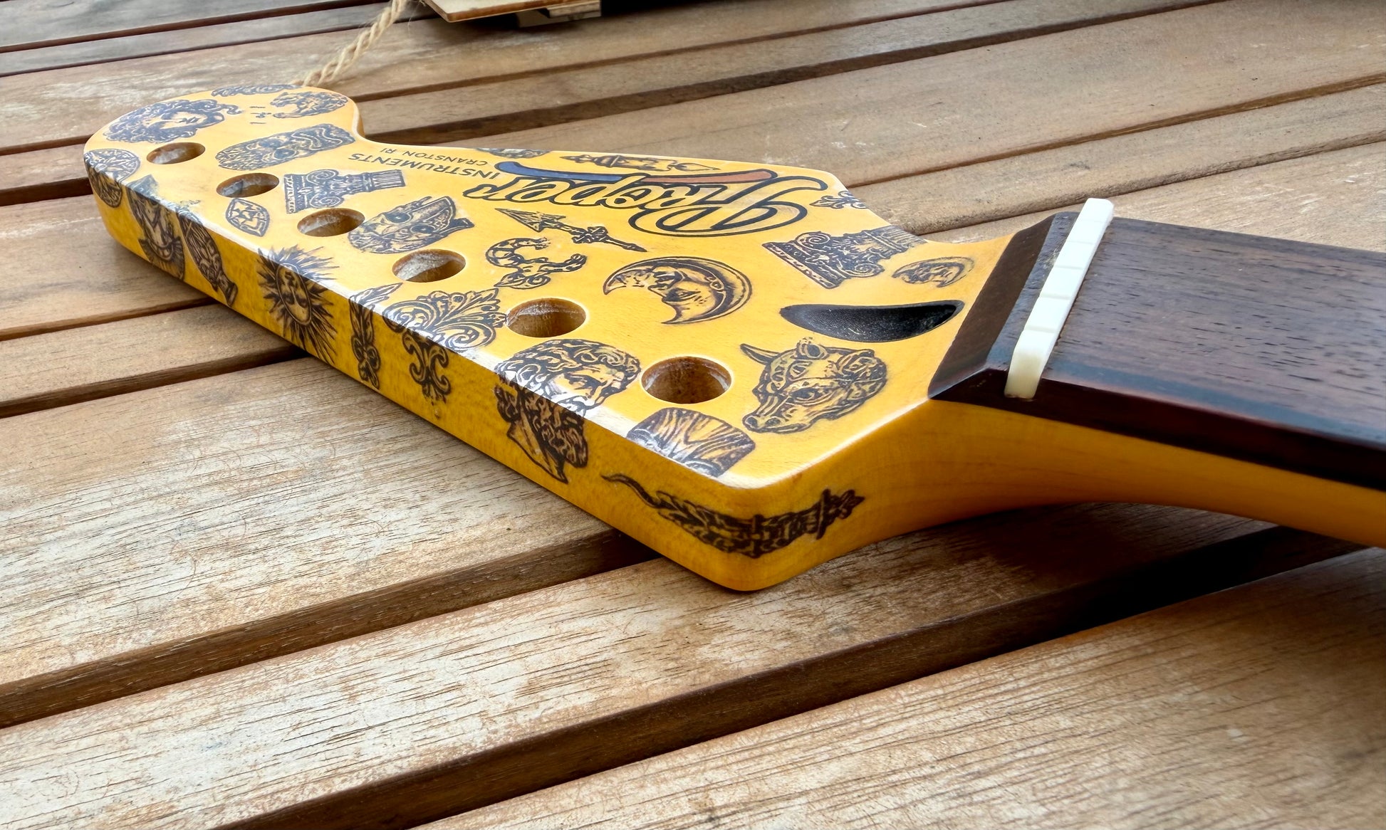 Proper Instruments 1-of-1 Nitro Stratocaster Replacement Neck – Tattooed & Amber