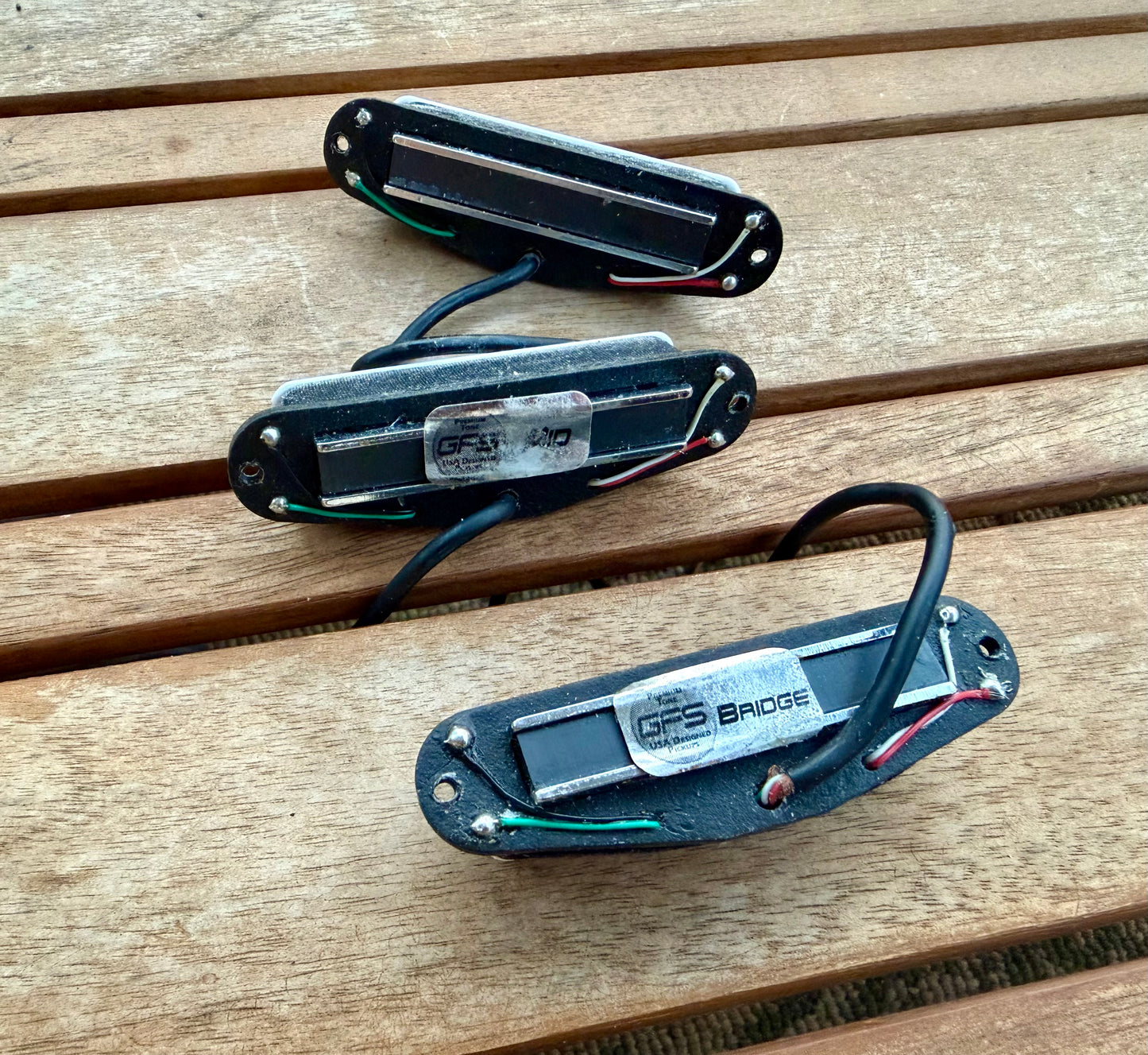 GFS Lil Killer Early Generation Stratocaster Pickup Set—White Rail Humbucker's