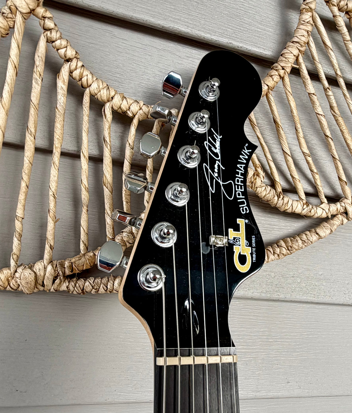 2014 G&L Tribute Jerry Cantrell Superhawk Deluxe - Blueburst, Ebony Fretboard
