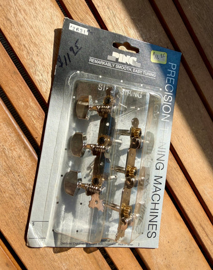 NOS Ping P2631 Standard Steel String Guitar Tuners Plank Style w/ Chrome Heads—Free Shipping!