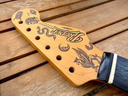 Proper Instruments 1-of-1 Nitro Stratocaster Replacement Neck – Tattooed & Lightly Roasted