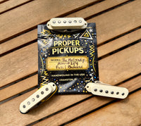 Proper Pickups "The McCready" Single Coil Stratocaster Pickup Set w/ Treble Bleed & PIO Capacitor—Parchment