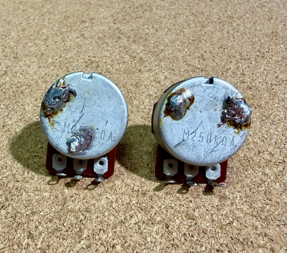 1983 Fender Japan Squier Stratocaster 250K Potentiometers Vintage MIJ—Set of 2!