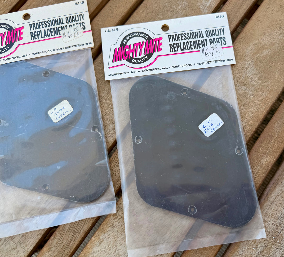 NOS Mighty Mite MM5502 Les Paul Rear Cavity Covers - Black, Set of 2