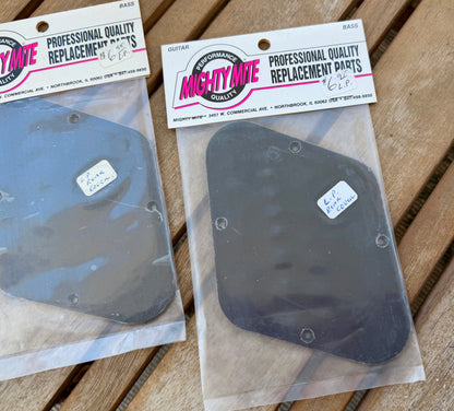 NOS Mighty Mite MM5502 Les Paul Rear Cavity Covers - Black, Set of 2