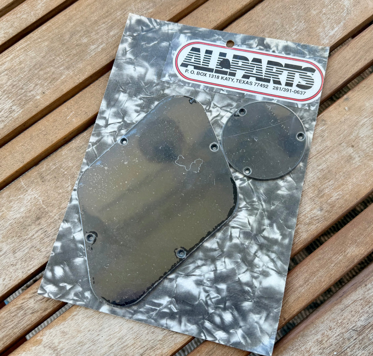 1990s NOS Allparts PG 914 Black Les Paul Backplate Set - Original Package