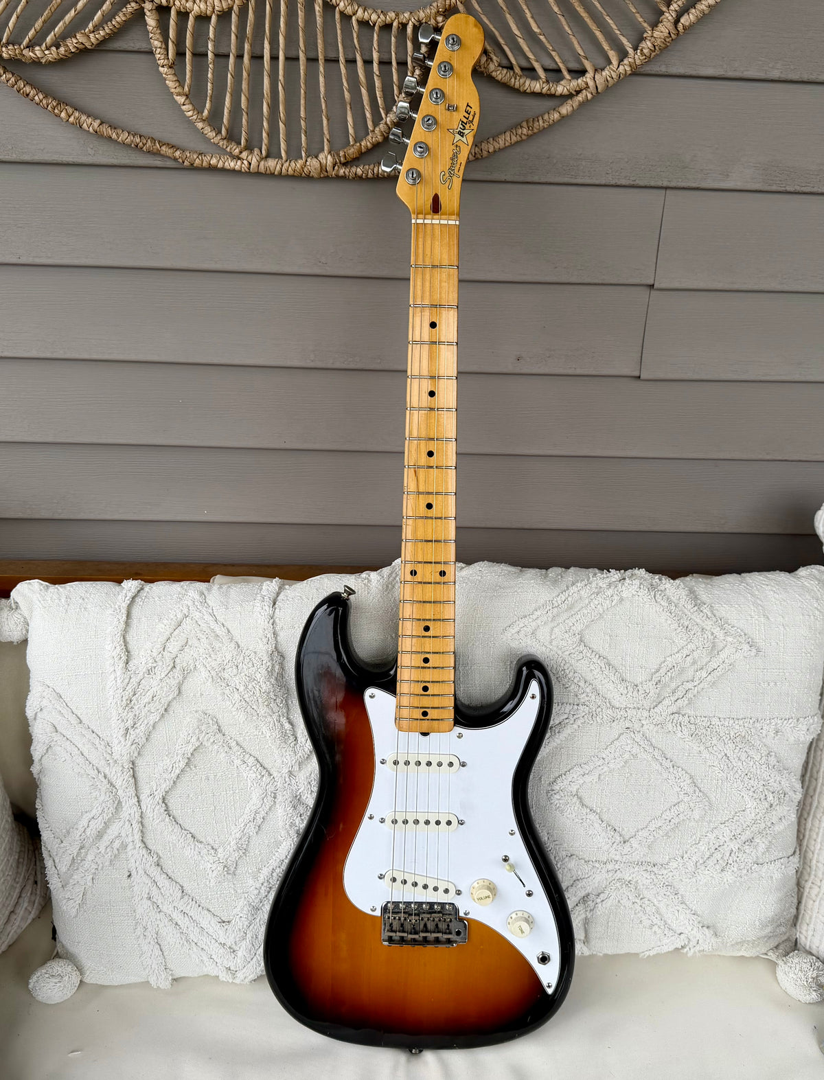 1983 Squier Bullet MIJ "SQ" Sunburst with Maple Neck—Boutique Pickups!