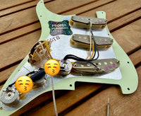 Proper Pickguards SOTB Stratocaster Loaded Pickguard Equipped W/ Proper Passive—Mint Green 11-Hole