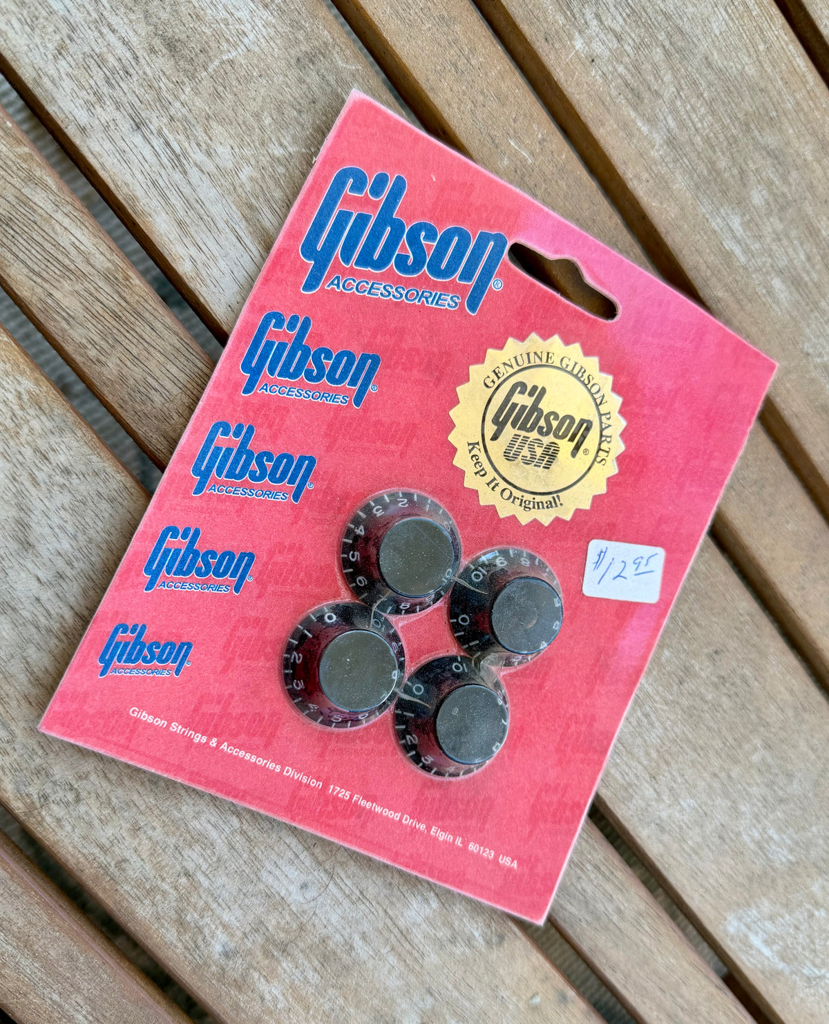 1990s Gibson HK-010 Black Top Hat Knobs NOS Sealed Original Package - Set of 4!