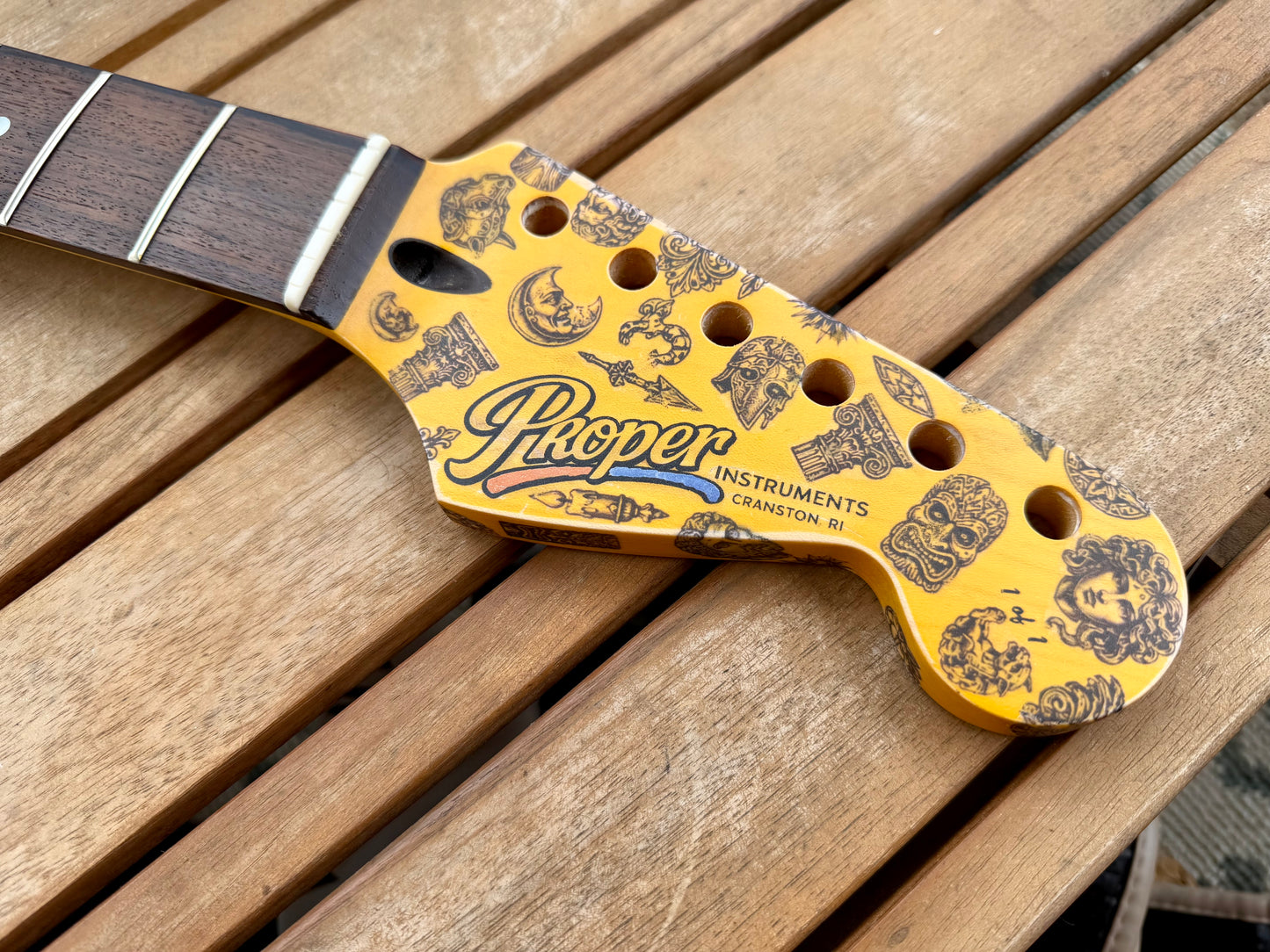 Proper Instruments 1-of-1 Nitro Stratocaster Replacement Neck – Tattooed & Amber