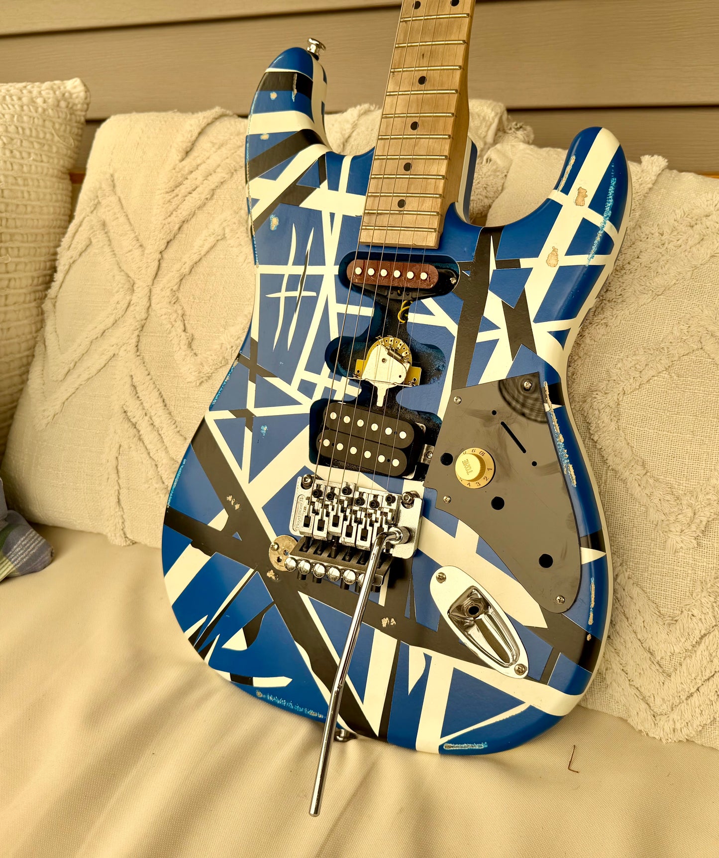 Custom EVH Frankenstrat 5150 Blue Kramer-Style Tribute Guitar—Floyd Rose II, Fully Setup!
