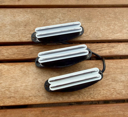 GFS Lil Killer Early Generation Stratocaster Pickup Set—White Rail Humbucker's