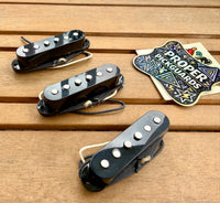 Proper Pickups "Proper Signatures" Handwound Single Coil Stratocaster Pickup Set w/ Treble Bleed & PIO Capacitor—Black