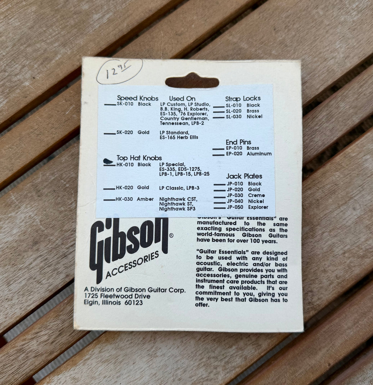 1990s Gibson HK-010 Black Top Hat Knobs NOS Sealed Original Package - Set of 4!