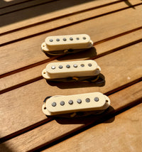 Proper Pickups '64 Closetcaster Handwound Stratocaster Pickup Set w/ Treble Bleed & PIO Capacitor—Vintage White