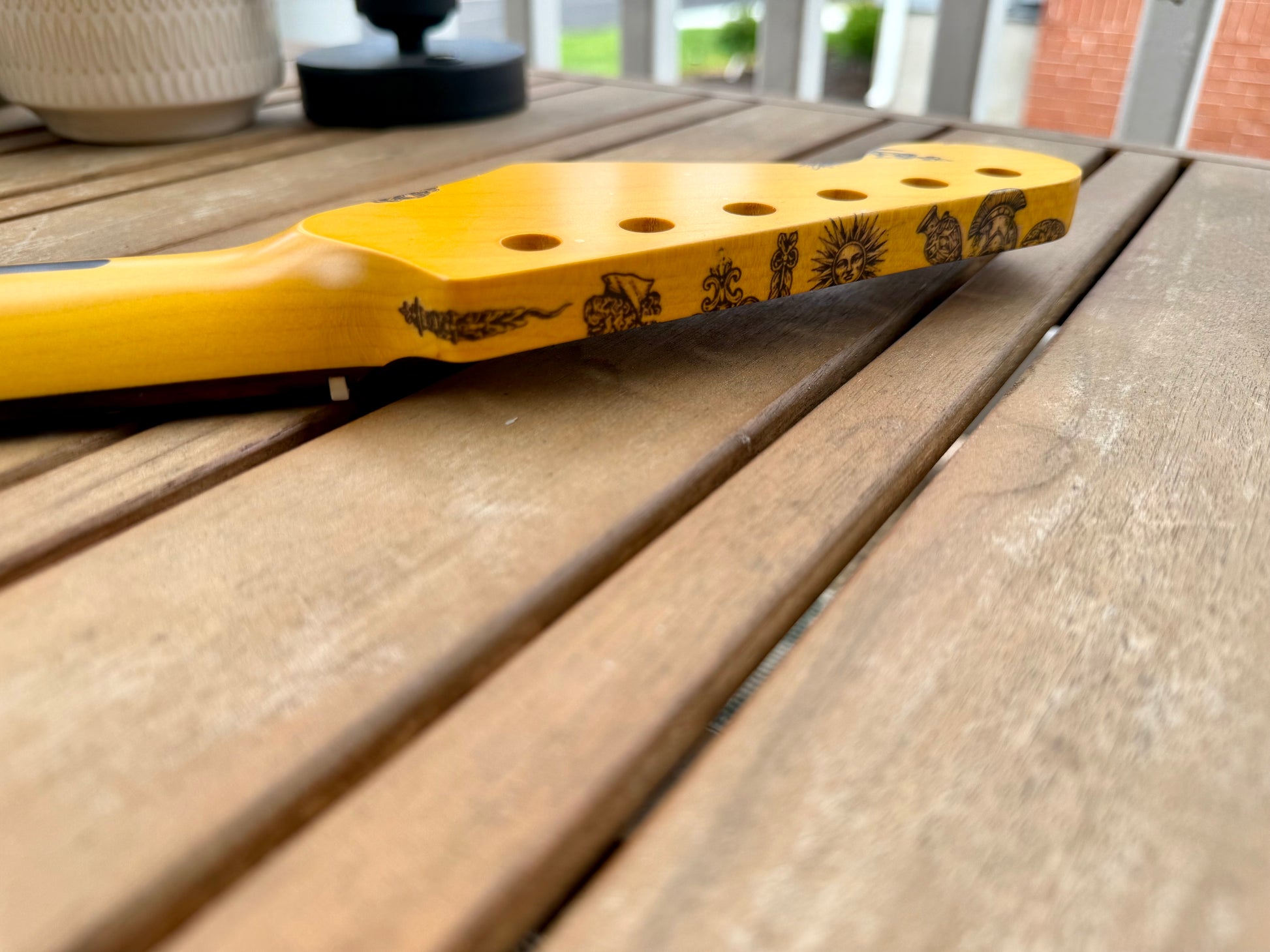 Proper Instruments 1-of-1 Nitro Stratocaster Replacement Neck – Tattooed & Amber