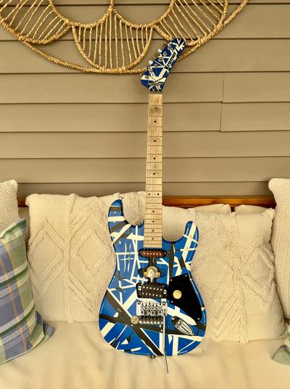 Custom EVH Frankenstrat 5150 Blue Kramer-Style Tribute Guitar—Floyd Rose II, Fully Setup!