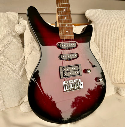 Rogue RR100 Rocketeer HSS—Wine Burst w/ Rosewood Fingerboard, Very Good Condition!