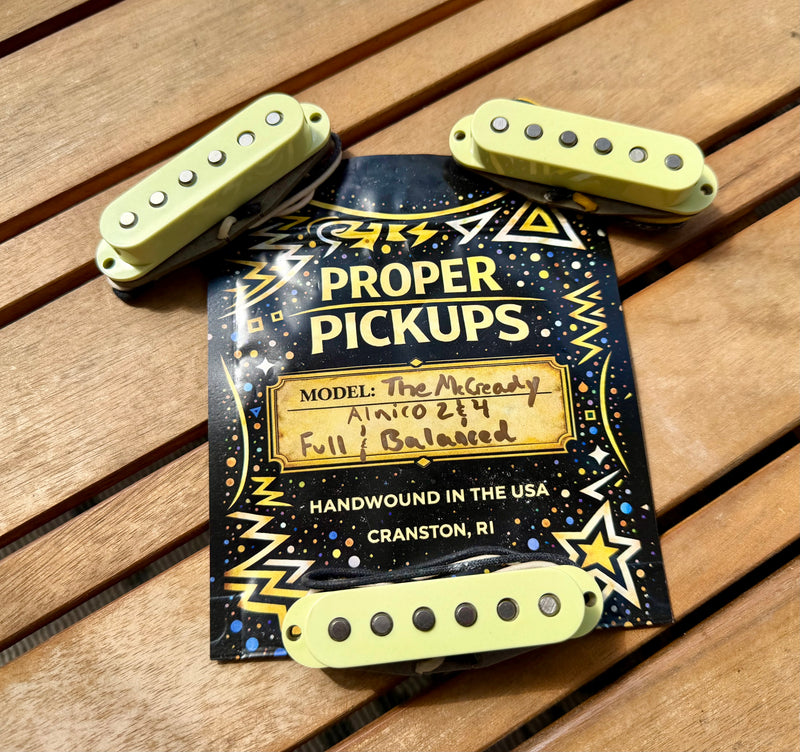 Proper Pickups "The McCready" Single Coil Stratocaster Pickup Set w/ Treble Bleed & PIO Capacitor—Vintage Green