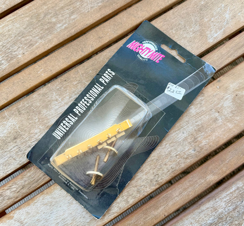 NOS Mighty Mite MM2102 Gold Tune-O-Matic Les Paul Bridge - Original Package