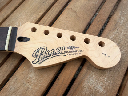 Proper Instruments 1-of-1 Nitro Stratocaster Replacement Neck – Natural/Rosewood