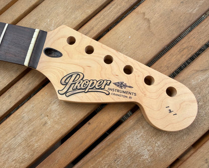 Proper Instruments 1-of-1 Nitro Stratocaster Replacement Neck – Natural/Rosewood
