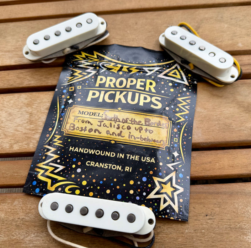 Proper Pickups "South of the Border" Handwound Stratocaster Pickup Set w/ Treble Bleed & PIO Capacitor—Parchment