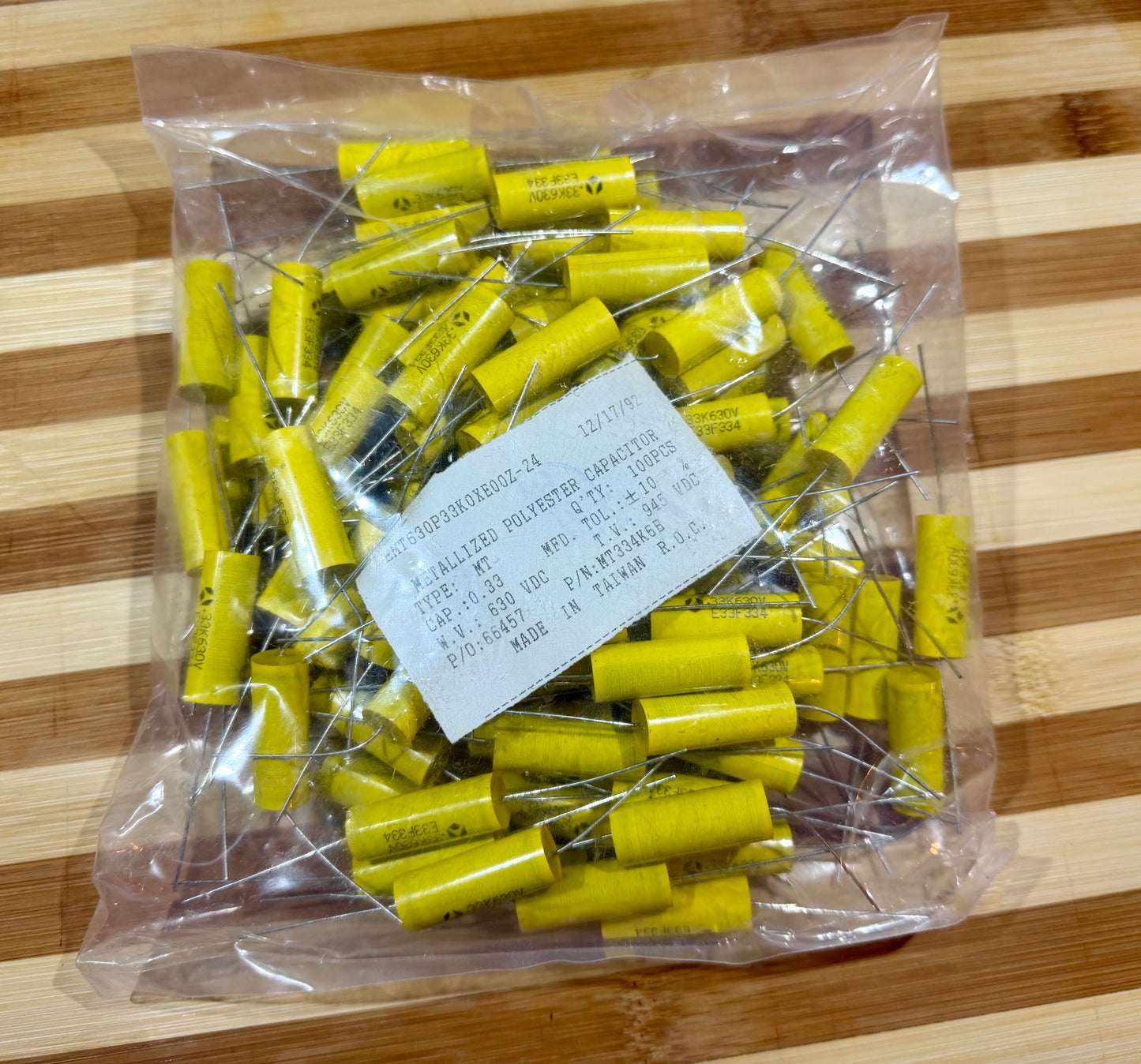NOS 1992 .33uF Polyester Film Capacitors - 495 Count