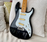 1986 Squier Bullet MIJ E6 Stratocaster—Black w/ Maple Neck, Excellent Condition!