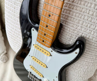 1986 Squier Bullet MIJ E6 Stratocaster—Black w/ Maple Neck, Excellent Condition!