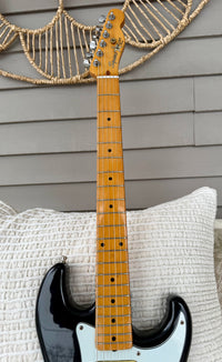 1986 Squier Bullet MIJ E6 Stratocaster—Black w/ Maple Neck, Excellent Condition!