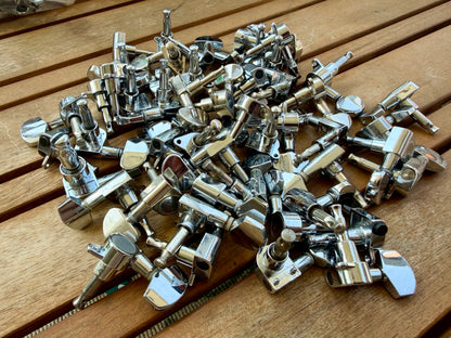 131-Piece Assorted Guitar & Bass Tuner Lot—6R, 3x3, Classical, Many Full Sets!
