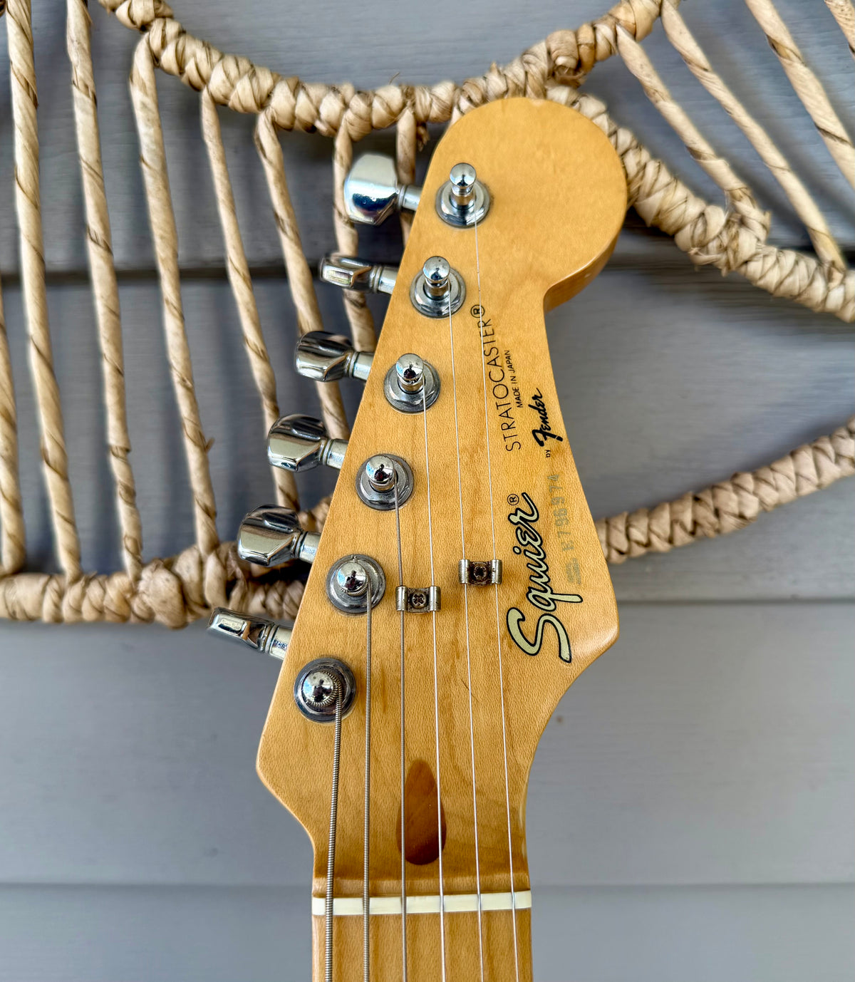 1987 Squier ST-357 Stratocaster Black w/ Maple Neck MIJ—E7!