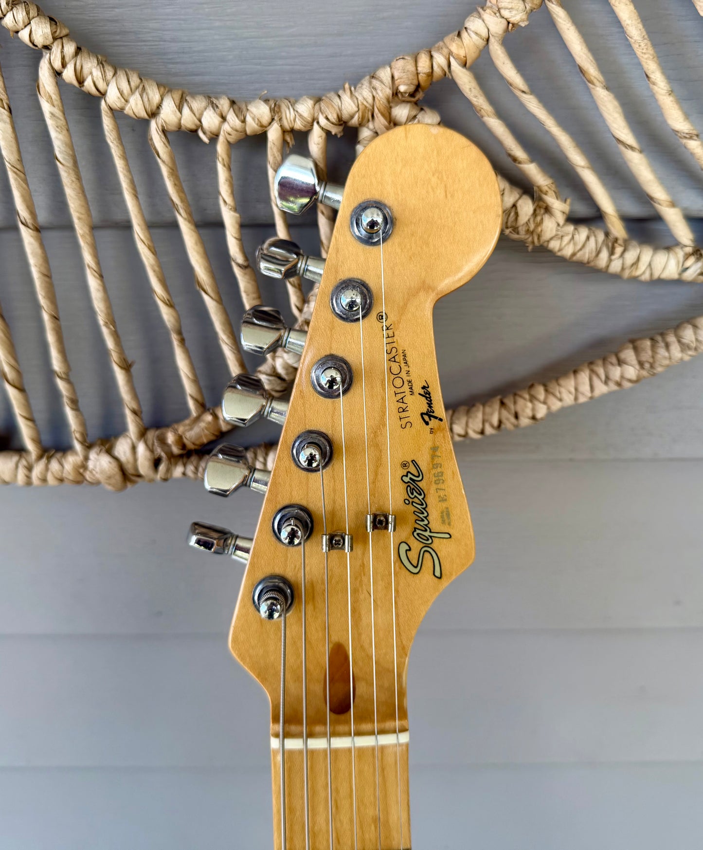 1987 Squier ST-357 Stratocaster Black w/ Maple Neck MIJ—E7!