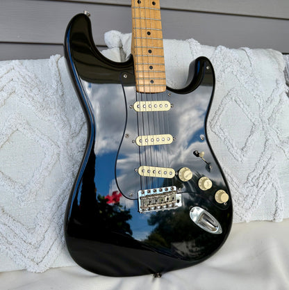 1987 Squier ST-357 Stratocaster Black w/ Maple Neck MIJ—E7!