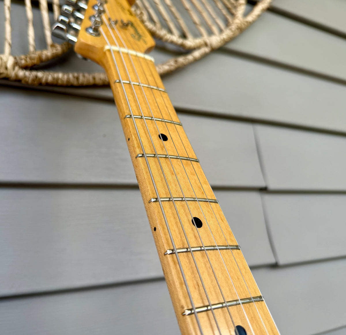 1987 Squier ST-357 Stratocaster Black w/ Maple Neck MIJ—E7!