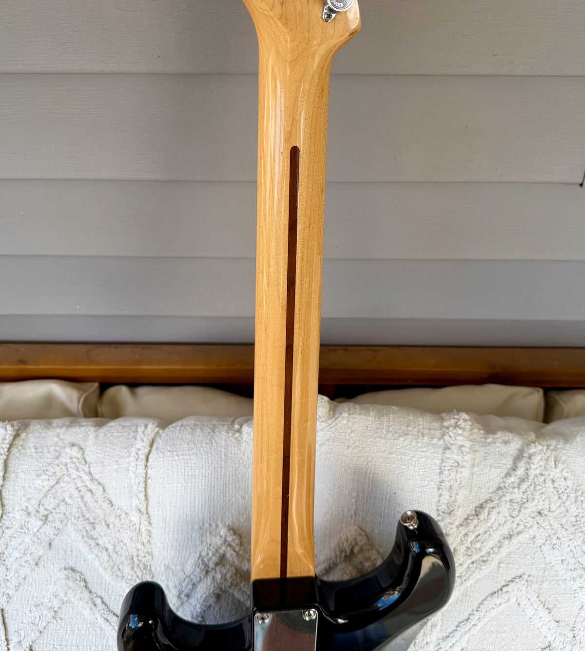 1987 Squier ST-357 Stratocaster Black w/ Maple Neck MIJ—E7!