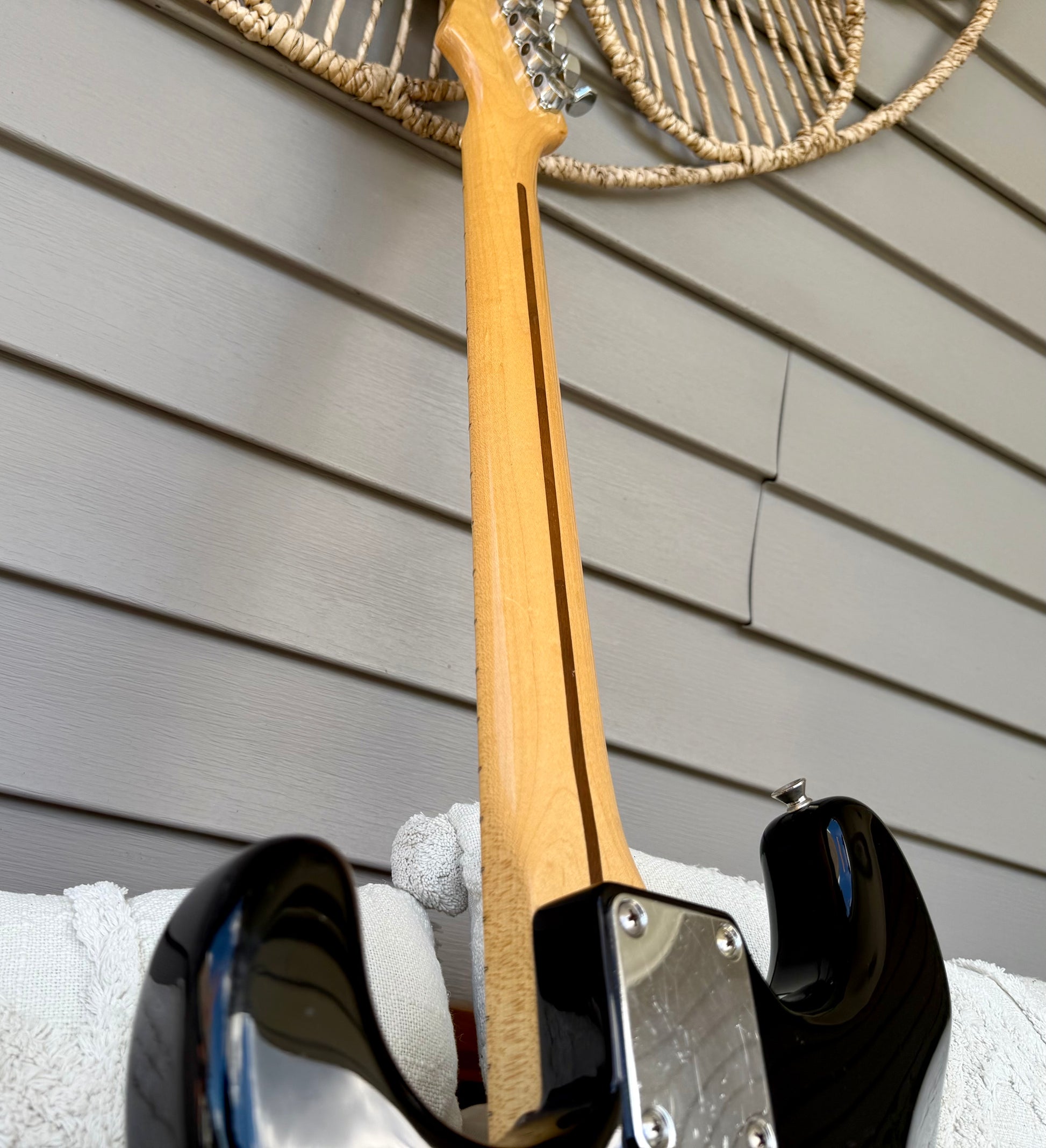 1987 Squier ST-357 Stratocaster Black w/ Maple Neck MIJ—E7!